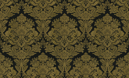 Luxury Classic Damask Wallpaper Black Gold Elegant Baroque Wallcovering
