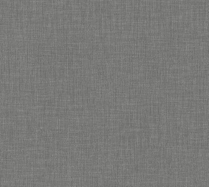 Dark Grey Linen Texture Wallpaper – Modern Fabric Look Vinyl Wallcovering
