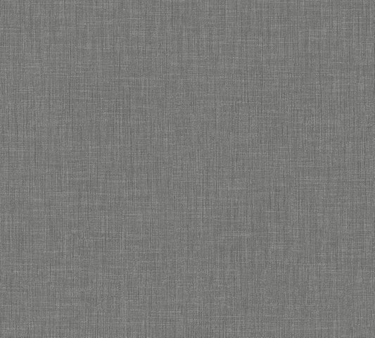 Dark Grey Linen Texture Wallpaper – Modern Fabric Look Vinyl Wallcovering